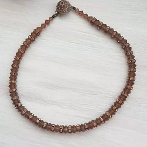 Vintage MCM Amber bead choker necklace